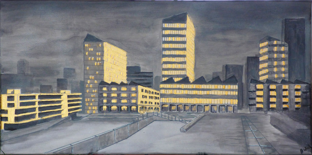Betongold - Conrete Gold 80x40cm Acryl and Gold on canvas