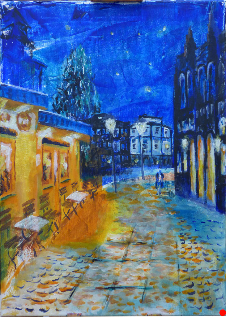 Casino an der Terrasse des Holzhafens 50x70cam Acryl on canvas (sold|verkauft)
