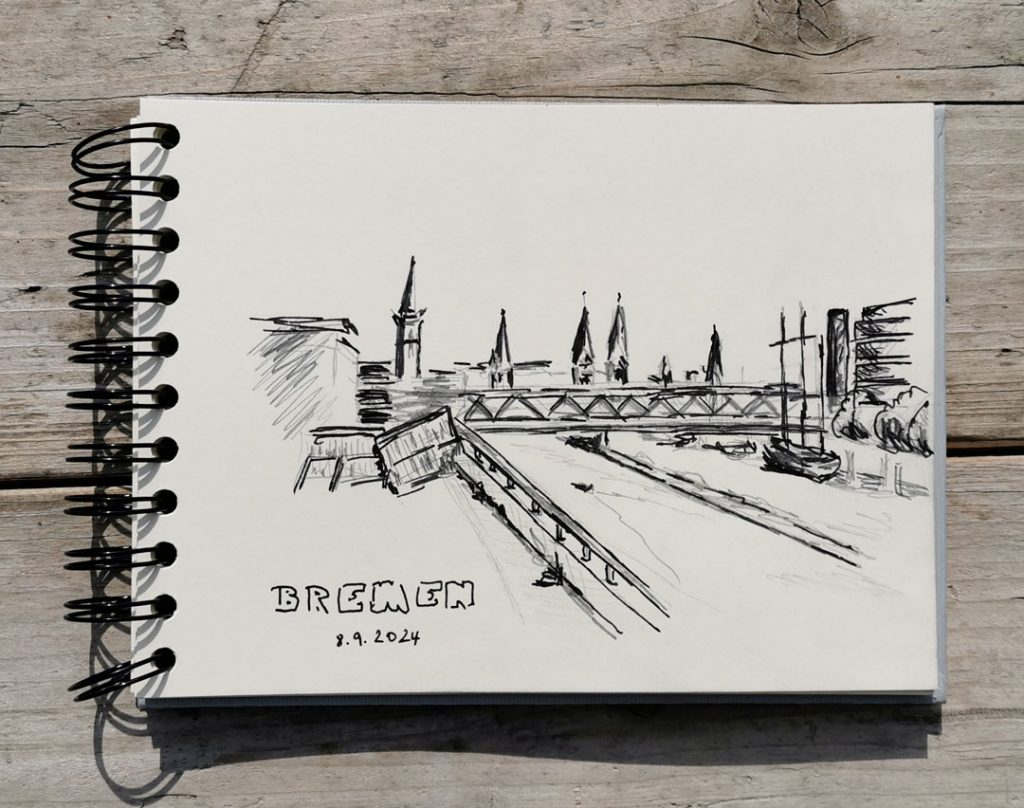 Bremen Skyline Sketch - created at Meeting with Urban Sketchers