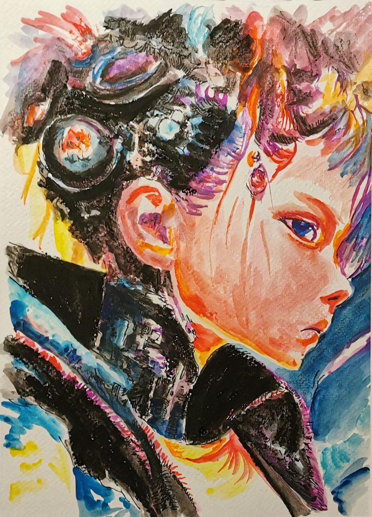 Modern Child - Watercolor on Paper 20x30 cm