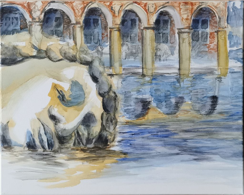 Hier kommt die Flut - Here comes the flood, Acryl on canvas 40x50 cm