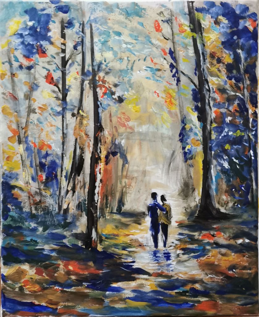 Die Lichtung - The clearing, Acryl on canvas 40x50 cm