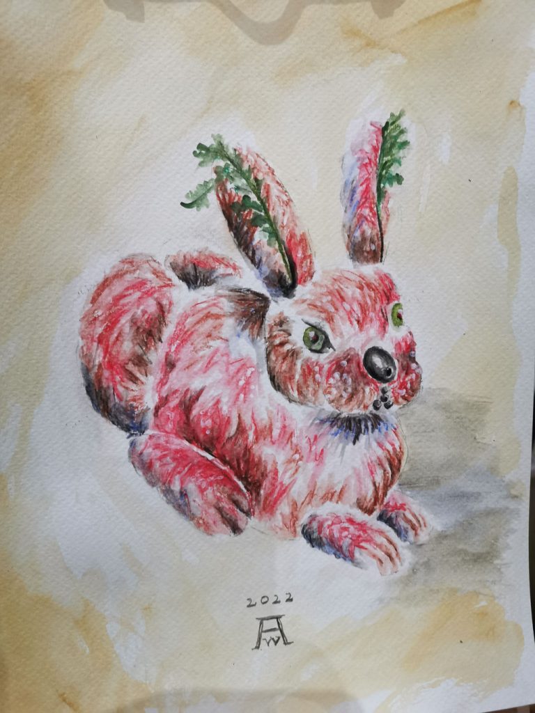Falscher Hase - Fake Rabbit, Watercolor on paper 20x30cm