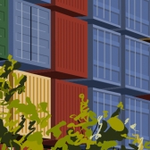Vektorgrafik Speicher I in Containern Ausschnitt Speicher I Container